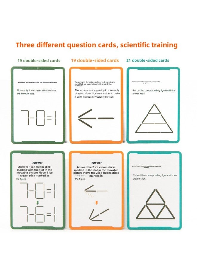 لغز عصا كعكة الثلج المغناطيسية، تعليم الطفولة المبكرة، التفكير المنطقي التعليمي، التدريب على بناء المساحة الهندسية، ألعاب خشبية - اللون: عصا الآيس كريم المغناطيسية - Image 4