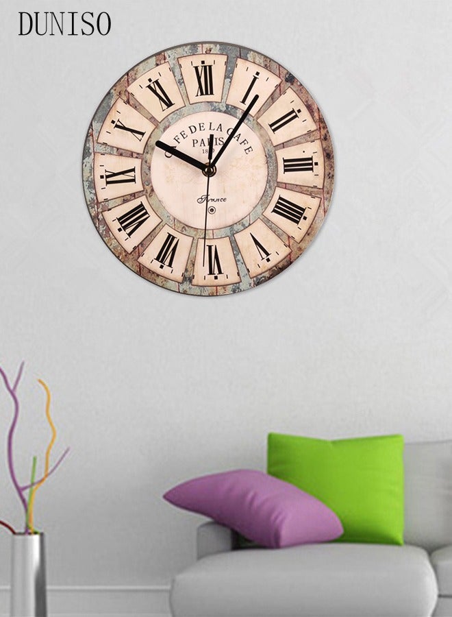DUNISO Creative Wall Clock, 10 inch Modern Battery Operated Wall Clocks with Roman Numerals, Silent Non Ticking Small Analog Clock for Living Room, Office, Home, Bedroom, Kitchen, Bathroom - Image 4