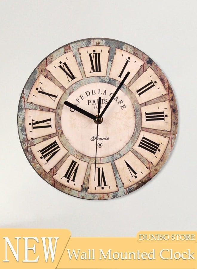 DUNISO Creative Wall Clock, 10 inch Modern Battery Operated Wall Clocks with Roman Numerals, Silent Non Ticking Small Analog Clock for Living Room, Office, Home, Bedroom, Kitchen, Bathroom - Image 1