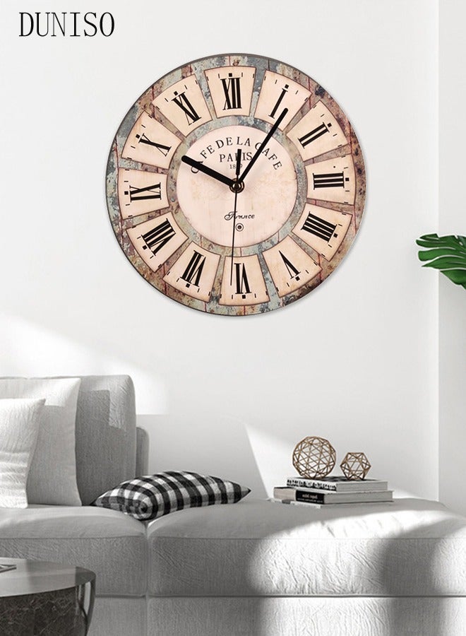 DUNISO Creative Wall Clock, 10 inch Modern Battery Operated Wall Clocks with Roman Numerals, Silent Non Ticking Small Analog Clock for Living Room, Office, Home, Bedroom, Kitchen, Bathroom - Image 3