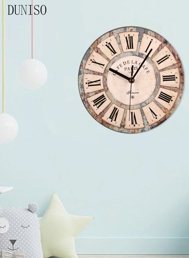 DUNISO Creative Wall Clock, 10 inch Modern Battery Operated Wall Clocks with Roman Numerals, Silent Non Ticking Small Analog Clock for Living Room, Office, Home, Bedroom, Kitchen, Bathroom - Image 2