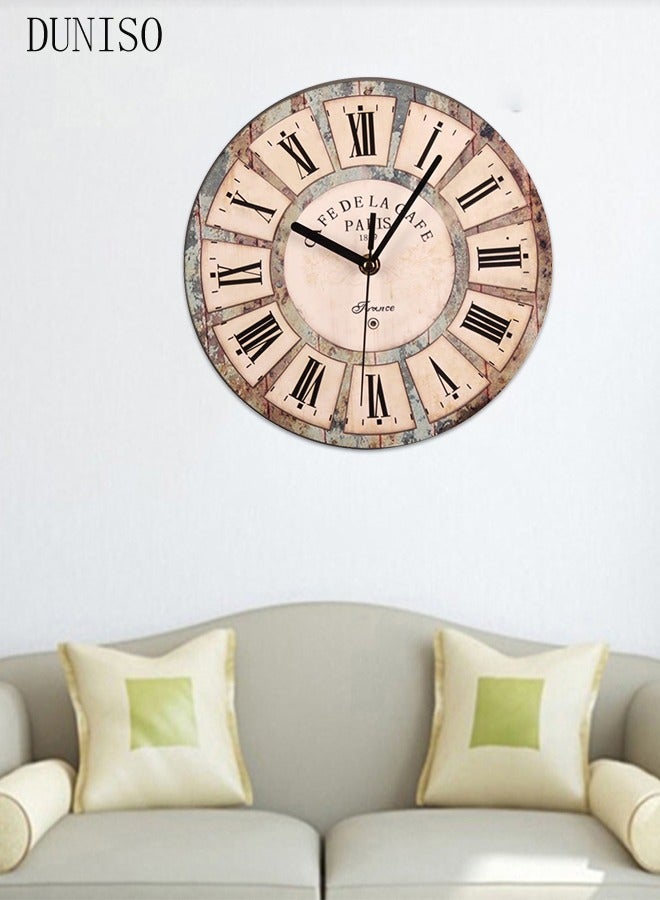 DUNISO Creative Wall Clock, 10 inch Modern Battery Operated Wall Clocks with Roman Numerals, Silent Non Ticking Small Analog Clock for Living Room, Office, Home, Bedroom, Kitchen, Bathroom - Image 5