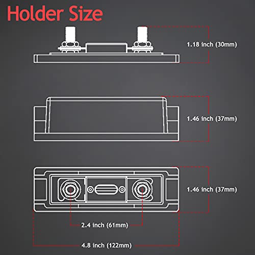 Hamolar 3 Pack 100 AMP Car Audio ANL Fuse Holder Block Kit with 100A Fuses 0/2/4/8 Gauge AWG - Image 3