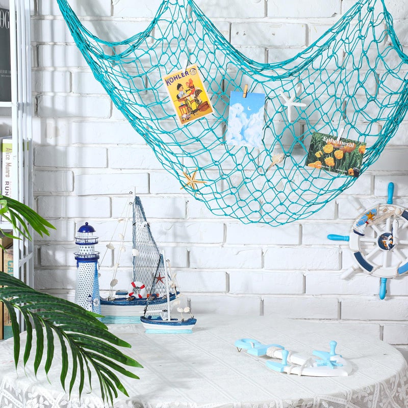 Wowangce 12 Pack Decorative Fishing Net 80 X 40 Inch Fish Net Decorations For Party Hanging Fish Net Wall Decor Ocean Nautical Beach Sea Party Decorations Large Photo Picture Fish Net (Novel Color) - Image 3