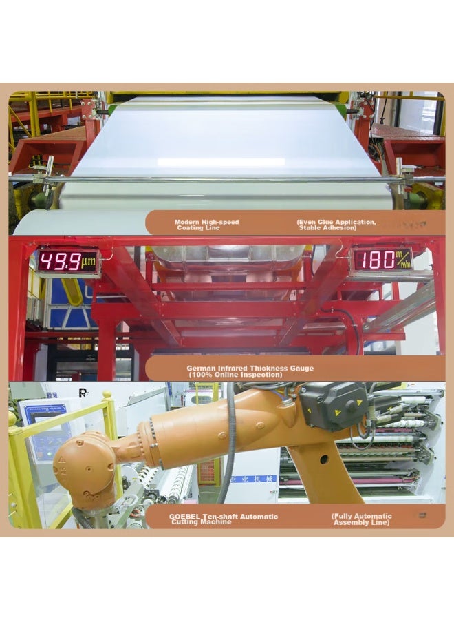 Deli High-quality Beige Packing Tape, Wide Adhesive Tape, 60mm*100y*50μm (91.4m/roll), 6 Rolls, Office Supplies, 30359 - Image 4