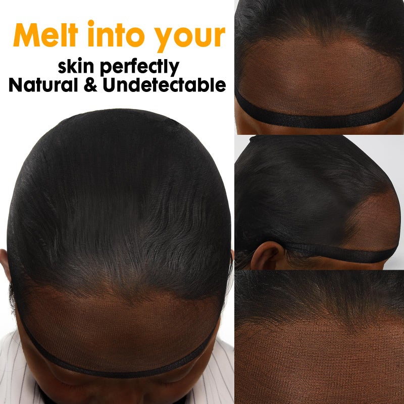 BEEOS Black SKINLIKE HD Wig Cap, 4 Pieces Invisible and Sheer Breathable Ultra-thin Stretchy Stocking Caps for Lace Front Wigs, Bald Cap for Women - Image 3