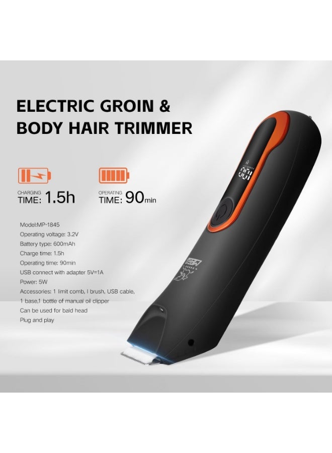 MPRO MBRO waterproof shaver, digital display, rechargeable, professional shaving kit for body and sensitive areas - Image 3