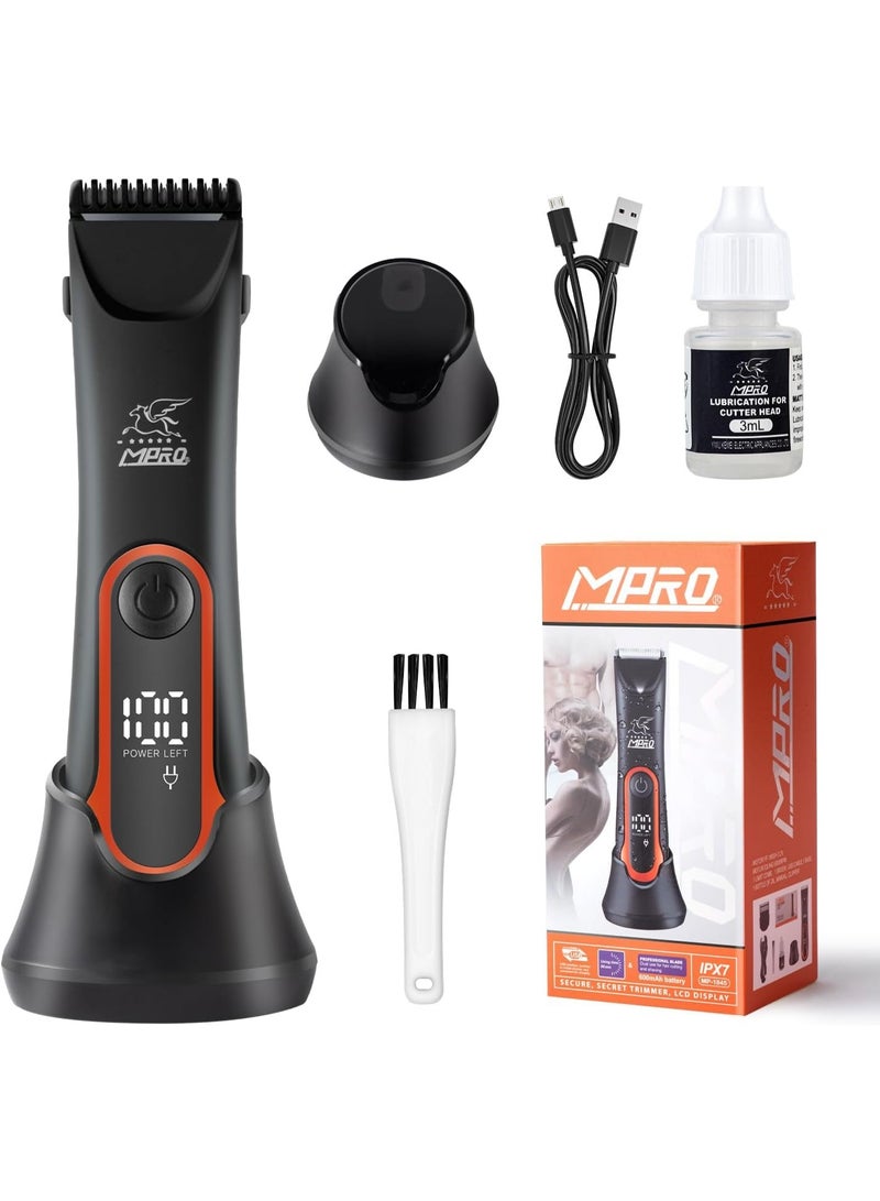 MPRO MBRO waterproof shaver, digital display, rechargeable, professional shaving kit for body and sensitive areas - Image 5