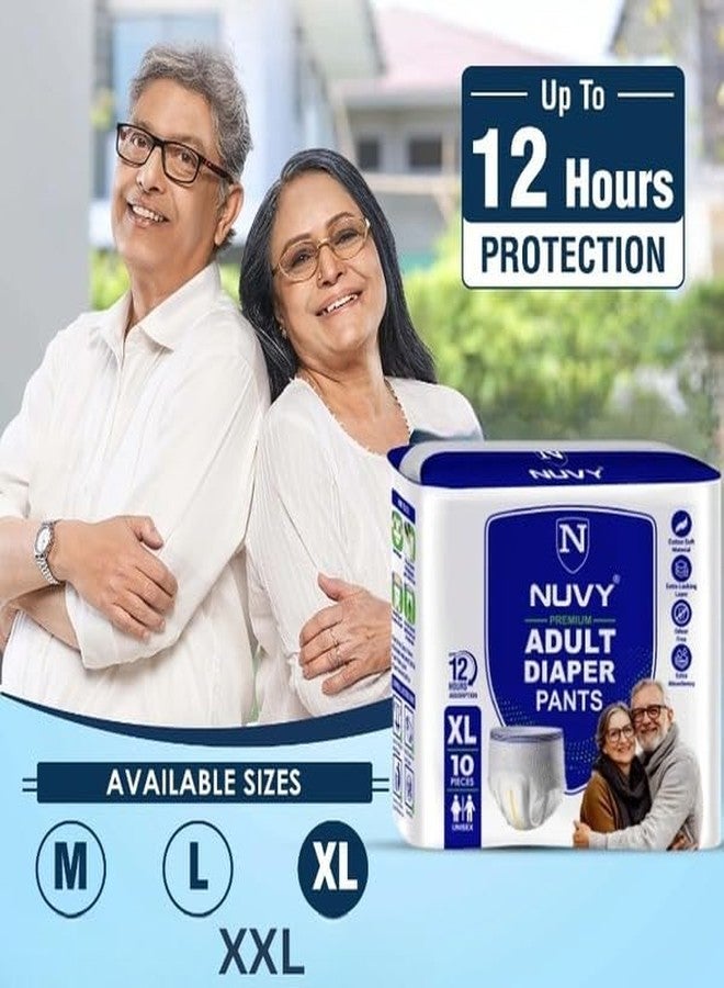 Nuvy Adult Diaper Tape XXL (Waist Size -48" to 68") 10 Units, 12Hours Leak Proof Protection, Odour Free - Image 3