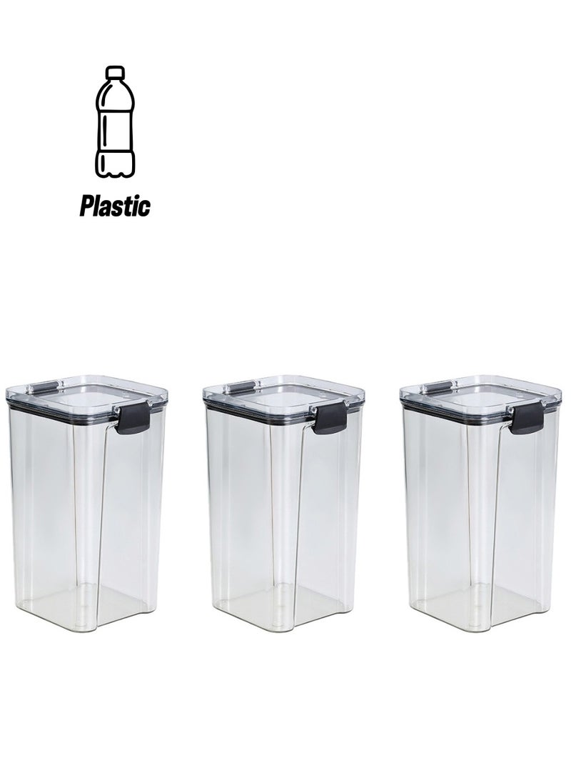 ZIMNEST - Set of 3 pieces 1300ML Airtight Food Storage with Lid, Double Sealed Thick storage Jar, Leak Proof, Easy to Clean, BPA Free, Kitchen and Other Storage - Image 1