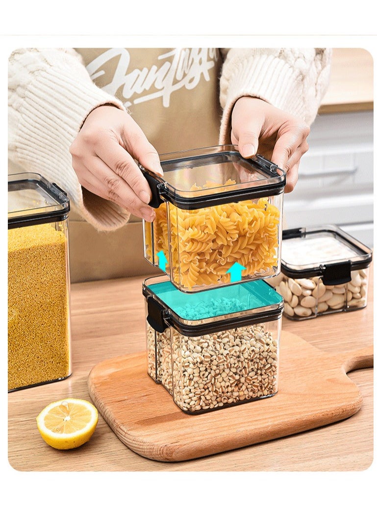 ZIMNEST - Set of 3 pieces 1300ML Airtight Food Storage with Lid, Double Sealed Thick storage Jar, Leak Proof, Easy to Clean, BPA Free, Kitchen and Other Storage - Image 1