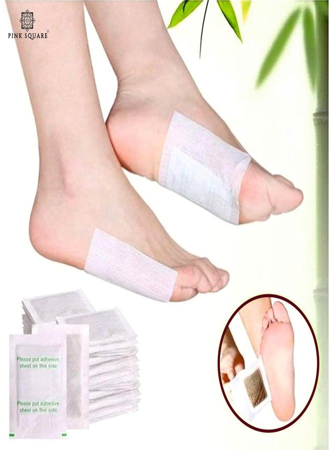Pink Square Natural Cleaning Detox Foot Patches, Pain Free Foot Pads for Stress Relief Sleep, Remove Toxins Cleansing Detox Foot Patches Kit for Release Body 10 Patches Pack of 4 - Image 2