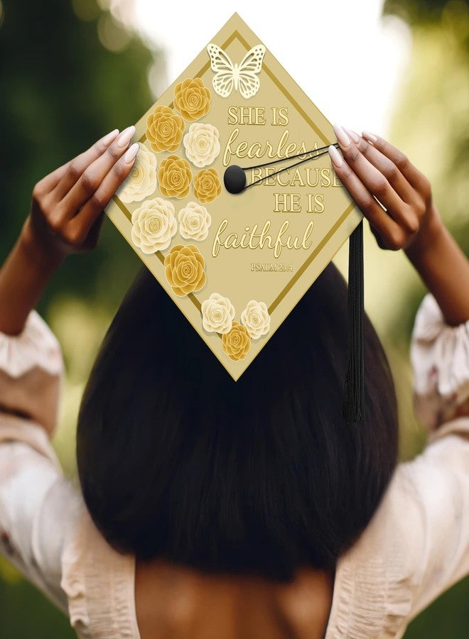 ADVANSYNC She Is Fearless Because He Is Faithful Graduation Cap Topper - Image 3