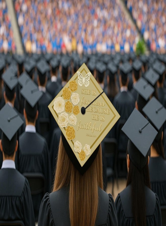 ADVANSYNC She Is Fearless Because He Is Faithful Graduation Cap Topper - Image 5