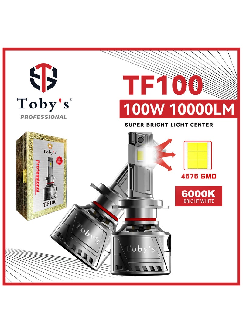 Toby's Toby's Car LED Headlight TF100 H4 Original 200W Power With Canbus,  Pure White 6500K Color Temperature 
