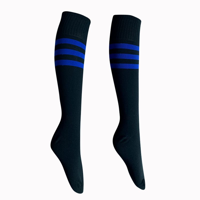 Generic High bouncing ball football socks cross-border long barrel striped durable sports socks dance cheerleading fitness yoga socks Black Blue edge 