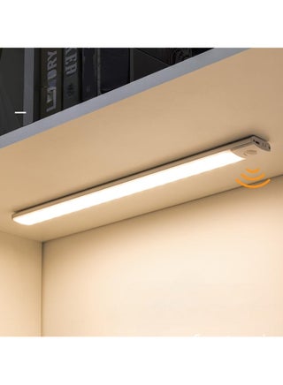 50 CM Closet Lights, LED Under Cabinet Lighting, Wireless Motion Sensor Night Light - USB Rechargeable, Cool White, with magnetic double-sided tape for Stairs/Kitchen/Drawer