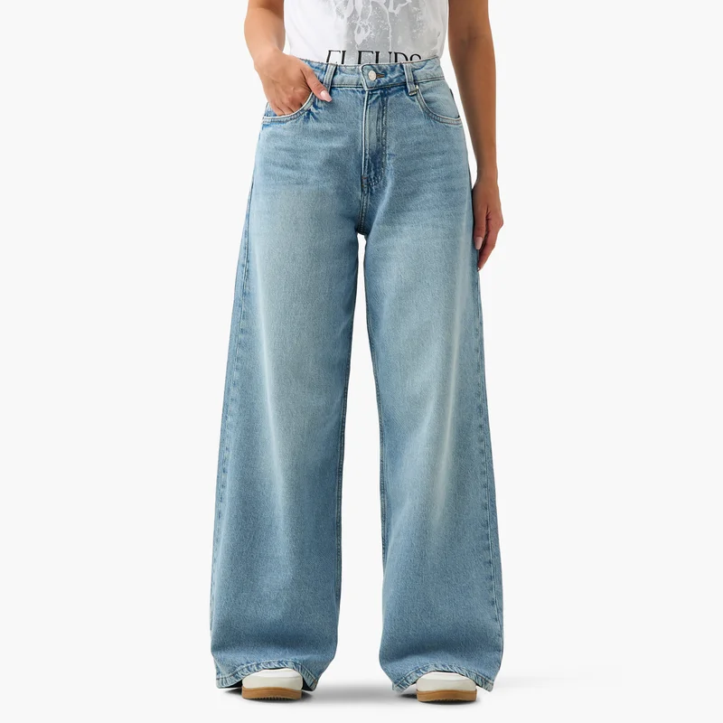 Lee Cooper Lee Cooper Wide Leg Jeans with Pockets
