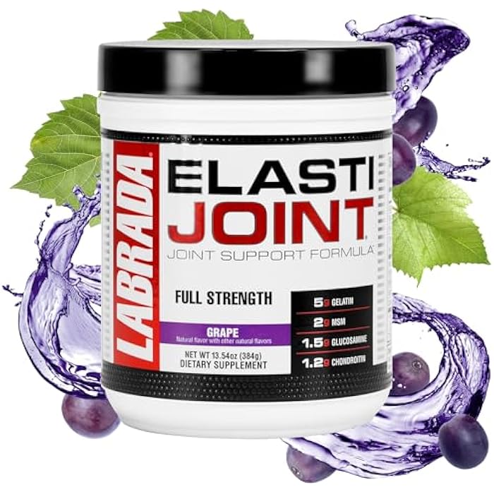 Labrada Nutrition Elastijoint, Grape - Glucosamine Joint Support Supplement Powder for Men & Women, Joint Relief & Bone Health Supplement with MSM, Glucosamine Chondroitin MSM - Gluten-Free - Image 1
