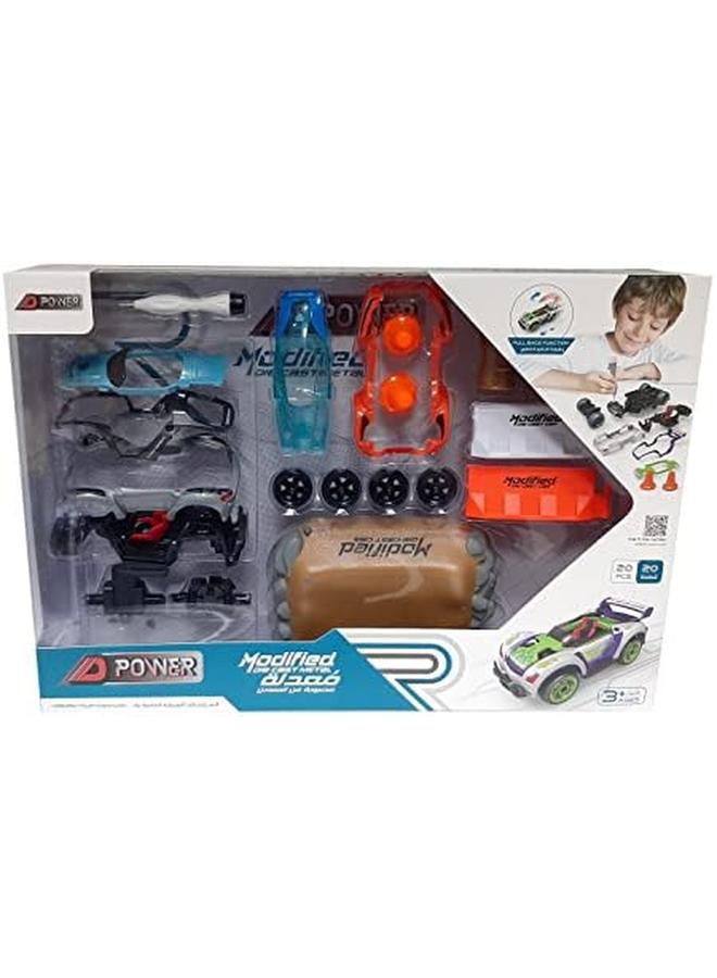 D-Power Diy Modified Scale 1 32 Race Car Building Toy Kit For Kids 20 Pieces Multicolor - Image 2