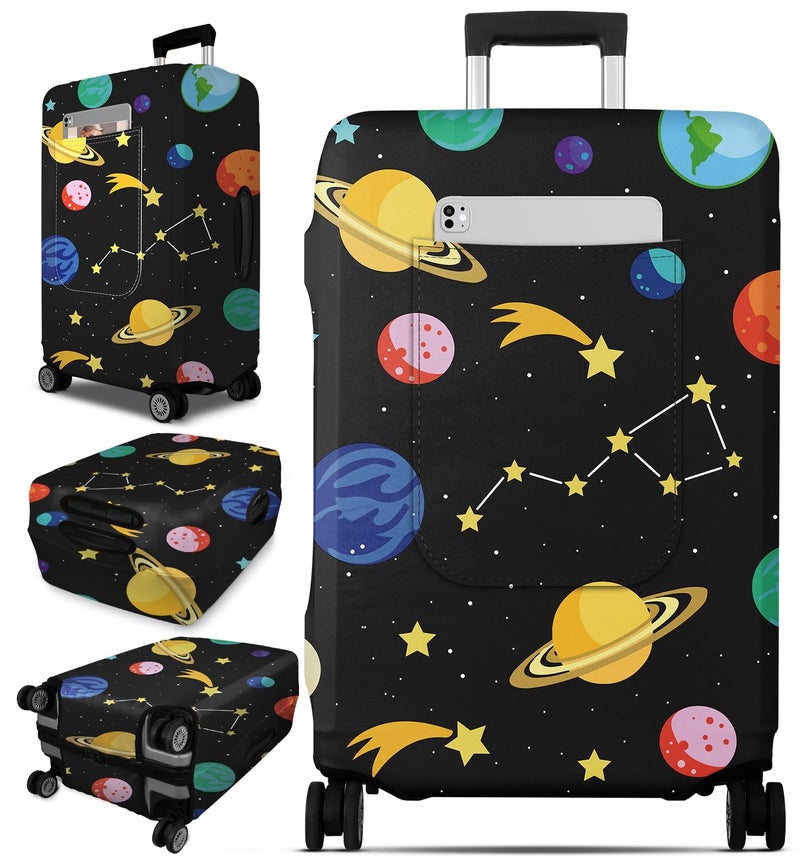 Slohif Luggage Cover for Suitcase Tsa Approved Protector Luggage Sleeve Large Suit Case Cover Travel Stretch Baggage Case Protective Washable Fit 2123 Inch Planets - Image 2