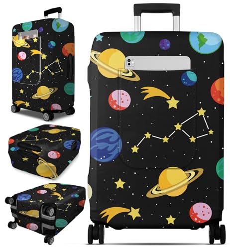 Slohif Luggage Cover for Suitcase Tsa Approved Protector Luggage Sleeve Large Suit Case Cover Travel Stretch Baggage Case Protective Washable Fit 2123 Inch Planets - Image 1