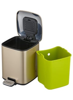 EKO REGENT SERIES | Brushed Stainless Steel Finish | Soft-Closing | Fingerprint-Resistant | Pedal Trash & Garbage Bin, Champagne Gold, 6 Liters  - Image 3
