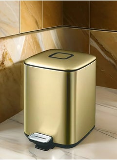 EKO REGENT SERIES | Brushed Stainless Steel Finish | Soft-Closing | Fingerprint-Resistant | Pedal Trash & Garbage Bin, Champagne Gold, 6 Liters  - Image 4