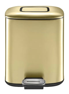 EKO REGENT SERIES | Brushed Stainless Steel Finish | Soft-Closing | Fingerprint-Resistant | Pedal Trash & Garbage Bin, Champagne Gold, 6 Liters  - Image 1