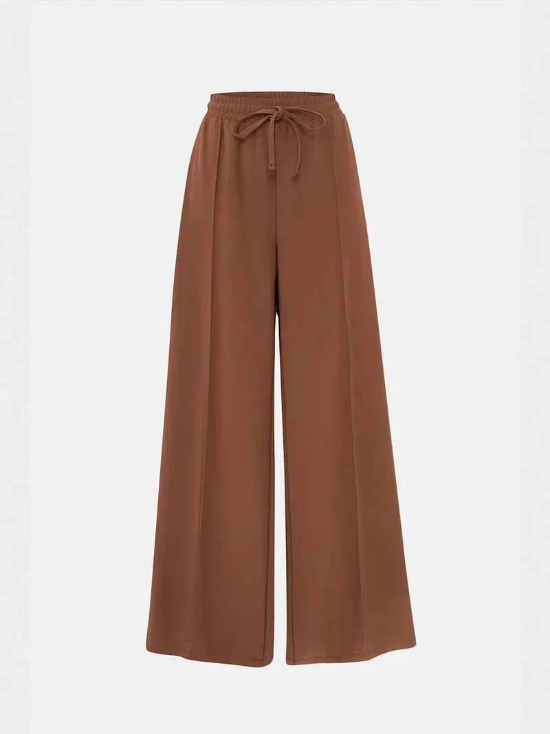 HICCUP Wide Leg Elastic Waist Jersey Pants