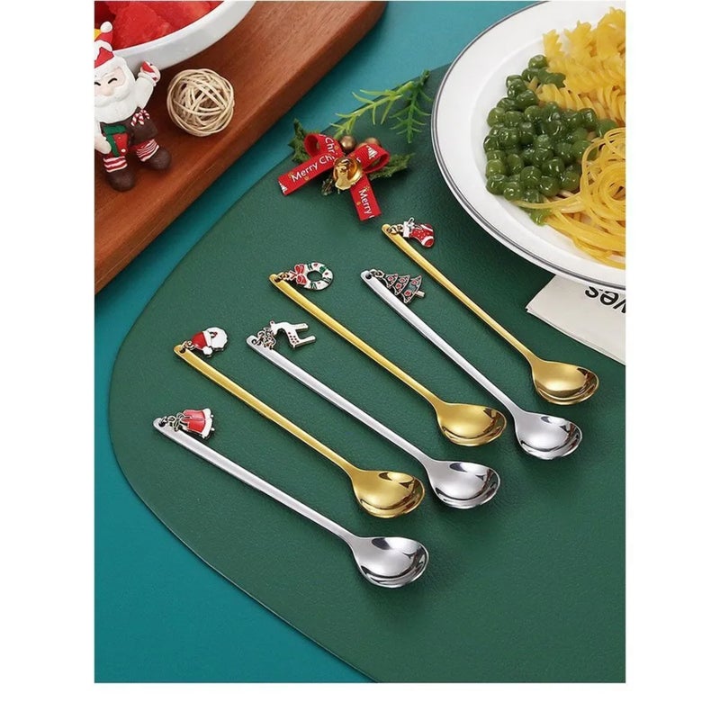 Set of Festive Dessert Spoons, 6-Piece - Image 4