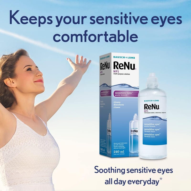 ReNu MultiPurpose Travel Contact Lens Solution 2X 60ml Flight Pack Size for Soft Lenses Gentle on Sensitive Eyes Clean Disinfect Rinse Lubricate and Store Your Lenses Lens Case Included - Image 5