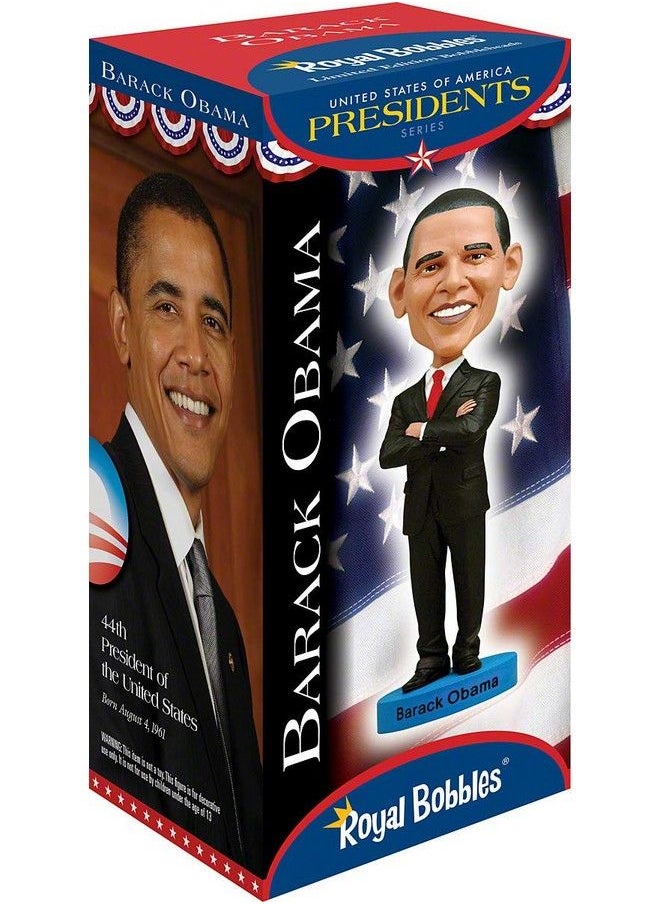 Royal Bobbles - Barack Obama Bobblehead Premium Polyresin Lifelike Figure Unique Serial Number Exquisite Detail - Image 1