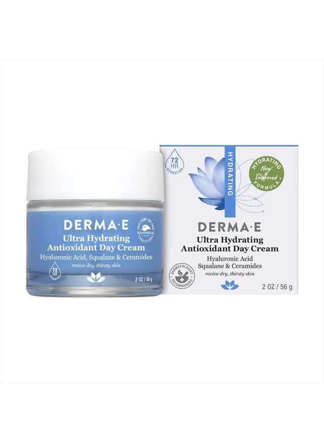 derma-e Ultra Hydrating Antioxidant Day Cream – Advanced Face Moisturizer with Anti-Aging Squalane, Hyaluronic Acid and Ceramides to Smooth and Nourish, 2 Oz - Image 1