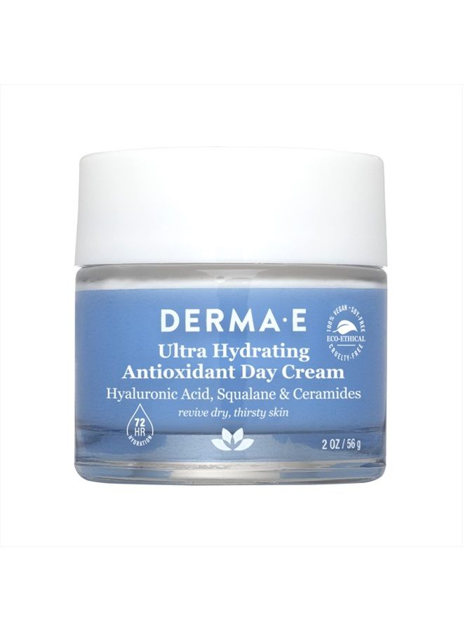 derma-e Ultra Hydrating Antioxidant Day Cream – Advanced Face Moisturizer with Anti-Aging Squalane, Hyaluronic Acid and Ceramides to Smooth and Nourish, 2 Oz - Image 2