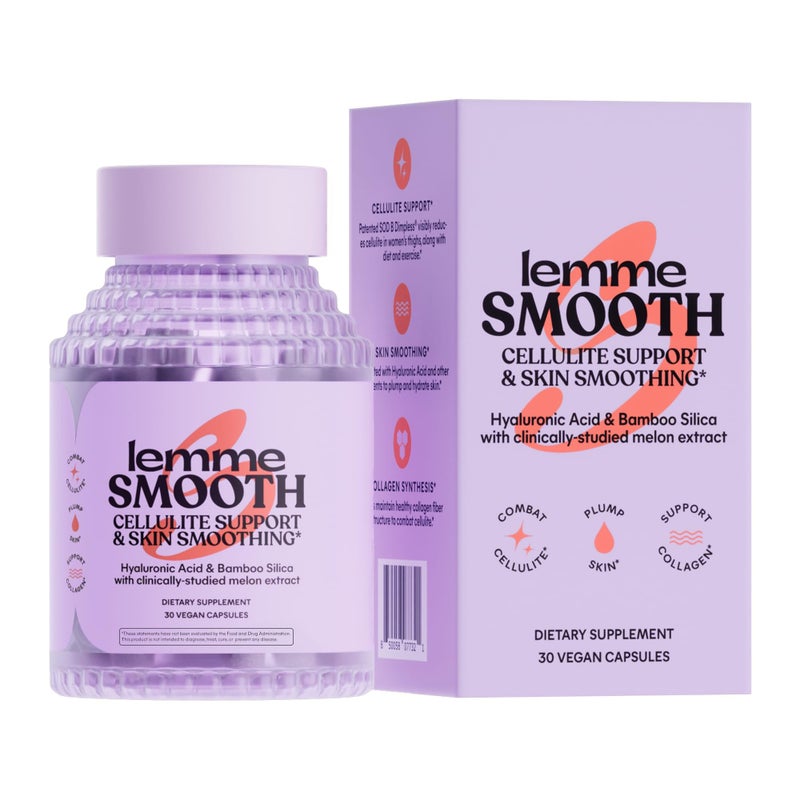 Lemme Smooth Anti Cellulite Capsules for Women, Smooth Legs & Thighs, Reduce Cellulite & Crepey Skin w/Clinically Studied SOD & Silica (1 Month Supply 30 ct) - Image 1