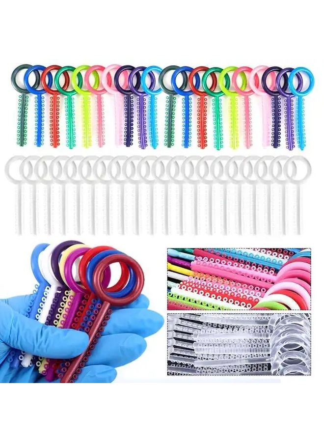 40 Pcs Colorful Transparent Key Shaped Dental Ligation Rings Dental Supplies - Image 2