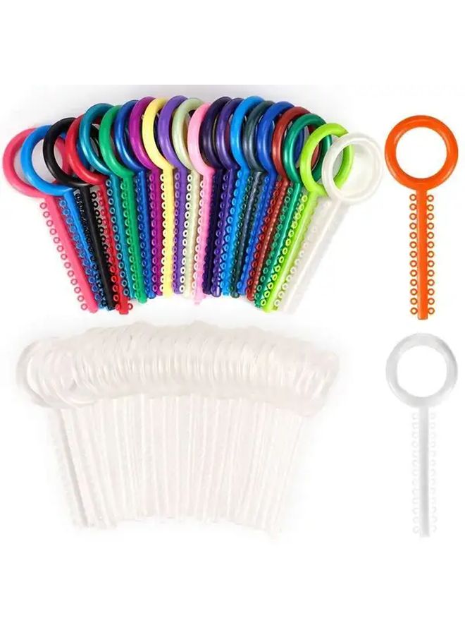 40 Pcs Colorful Transparent Key Shaped Dental Ligation Rings Dental Supplies - Image 5