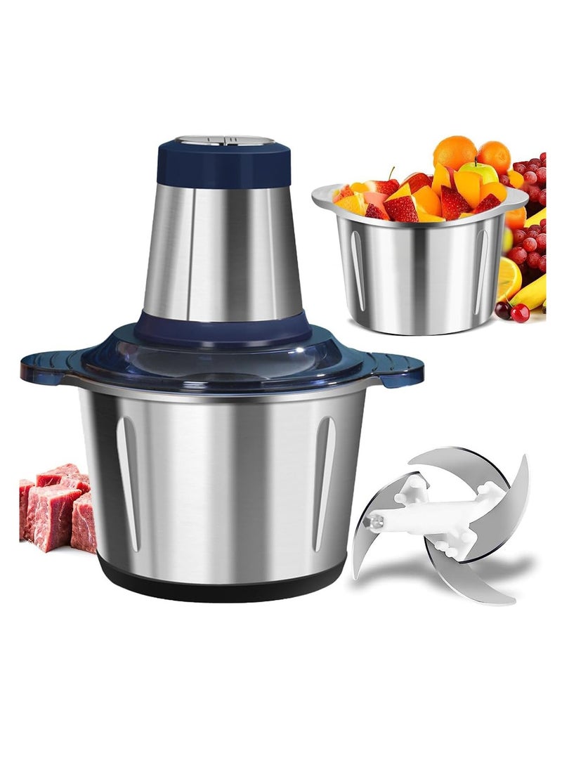 Arabest - Electric Food Processor, Stainless Steel Meat Grinder with 4 Sharp Blades, Small Electric Food Chopper for Vegetables, Nuts and Fruits (2L) - Image 1