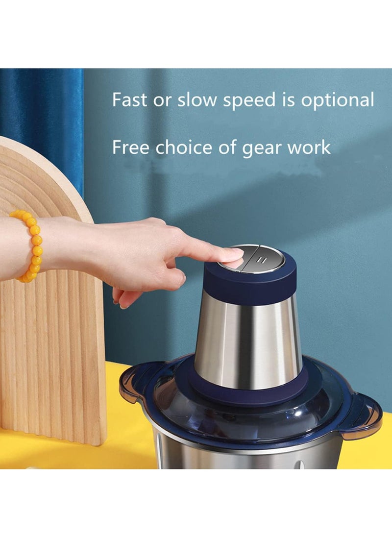 Arabest - Electric Food Processor, Stainless Steel Meat Grinder with 4 Sharp Blades, Small Electric Food Chopper for Vegetables, Nuts and Fruits (2L) - Image 1