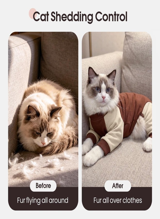 DENTRUN Cat Recovery Suit with Legs - Shedding Control & Anti-Licking Onesie, Stretchy Surgical Recovery Suit Cute Cat Clothes Indoor Soft Material for Comfort and Warmth for Pets - Image 4