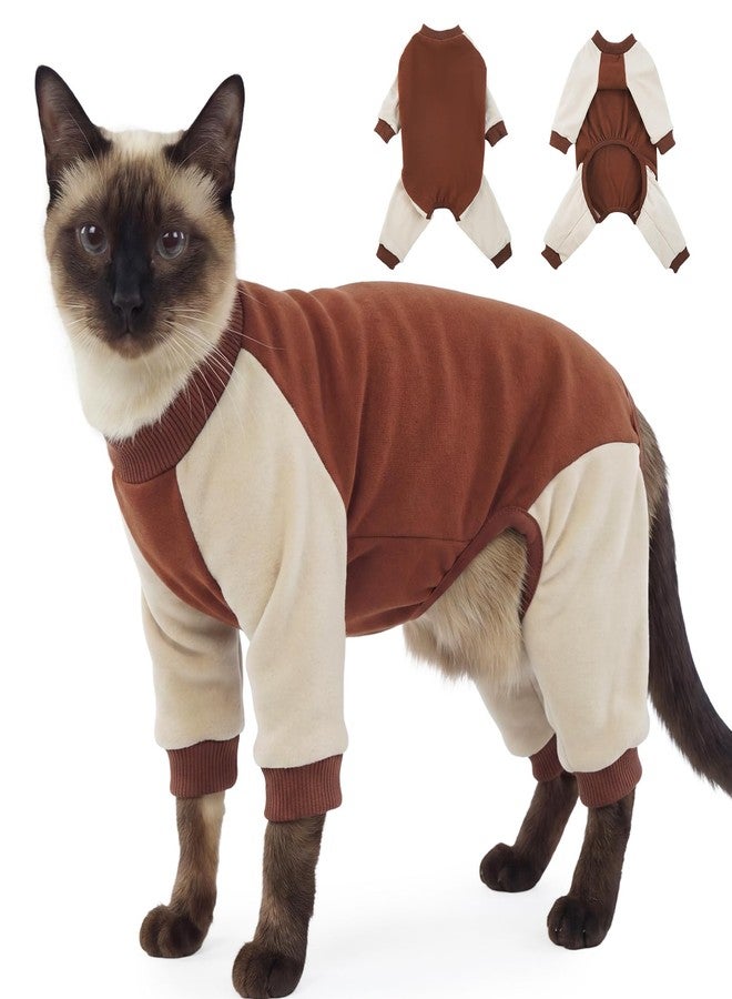 DENTRUN Cat Recovery Suit with Legs - Shedding Control & Anti-Licking Onesie, Stretchy Surgical Recovery Suit Cute Cat Clothes Indoor Soft Material for Comfort and Warmth for Pets - Image 1