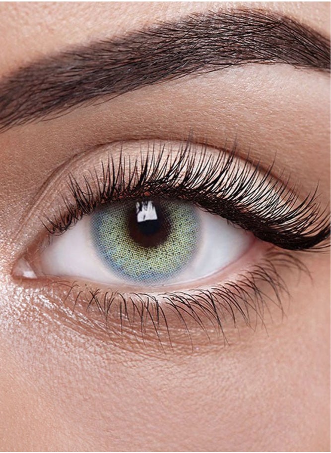 Unibling - Ocean Blue Yearly Colored Contact Lenses, Unisex Cosmetic Contact Lenses, Enlargement Collection, Light Blue, With Case - Image 1
