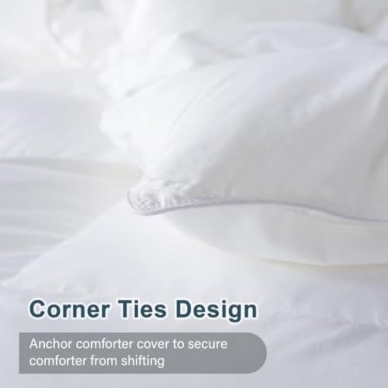 Feather Comforter, Filled with Feather and Down, Duvet Insert - Luxurious Hotel Collection Bed Blanket Comforter - 100% Cotton Shell - Size 102x90 Inch - Image 4