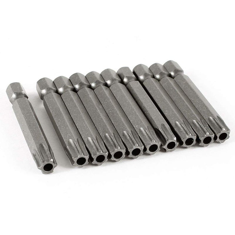 XMHF1/4- Inch Hex Shank Torx T40 S2 Steel Security Screwdriver Bit 50mm Long 10Pcs