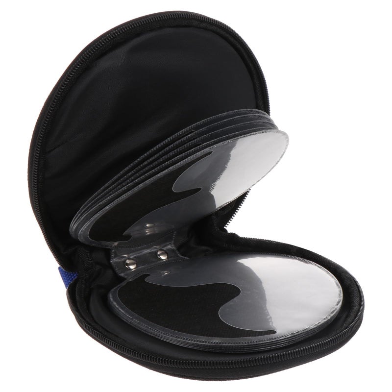 20 قطعة من حقيبة تخزين أقراص CD للسيارات بسعة كبيرة مع سحاب، لون أسود - Image 2