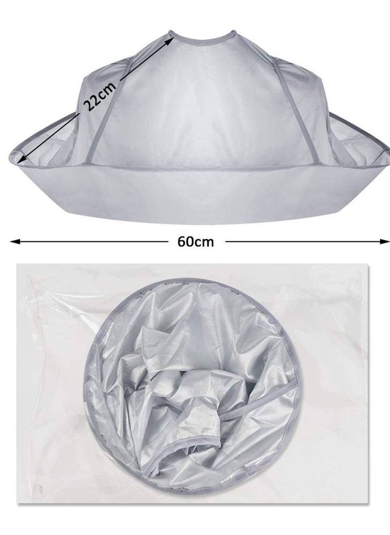 Hair Cutting Cape Umbrella, Hairdressing Cloak Beard Shaving Waterproof Hairdressing Kit Haircut Accessories Salon Barber, Hair Cutting Waterproof Cloth Perm Hair Dyeing Clothing Gray - Image 3