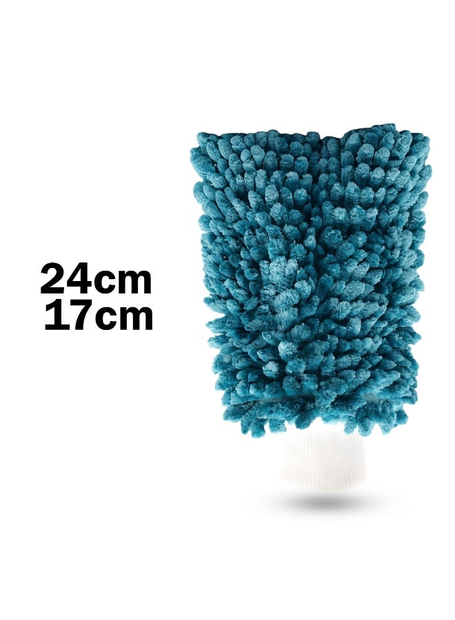 AGC Premium Double-Sided Chenille Microfiber Wash Mitt 24×17 cm, Ultra-Absorbent Scratch-Free Cleaning Glove with Elastic Wrist Cuff, Machine Washable Multi-Purpose Wash Mitt for Car, Bike, Boat, Home Cleaning - Image 2