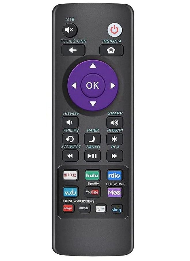 UBay - Universal Remote Control Compatible With Roku Tvs Tcl Sanyo Lg Rca Philips Hitachi Haier Onn Insignia Hisense Sharp Jvc Roku Tv And Roku Streaming Boxes Roku 1 2 3 4 Hd Lt Xs Xd Ir. - Image 1