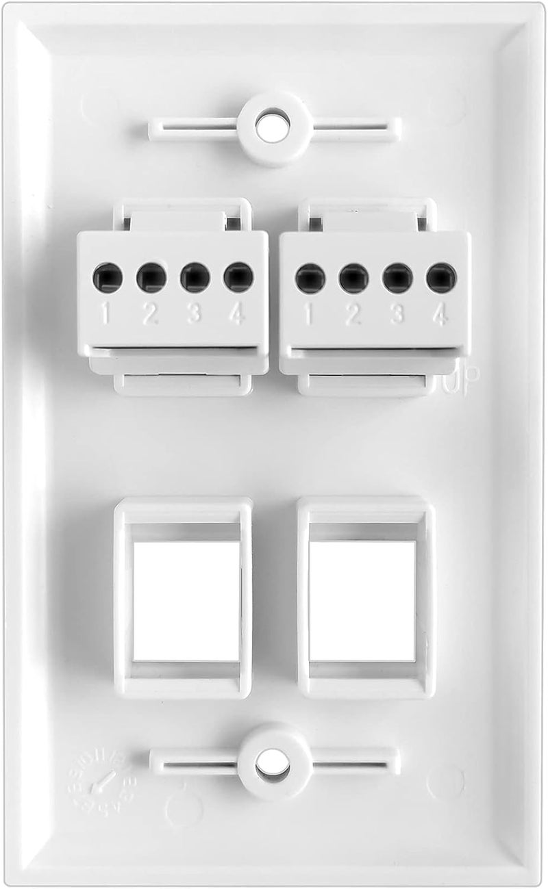 NECABLES حزمة 2 RJ11 جاك برغي CAT3 هاتف كاستان مع طرف برغي على لوحة تفكيك 4 براغي إلى RJ11 6P4C أنثوي أبيض - Image 4